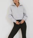 HEATHER GREY HALF ZIP