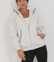 STITCH DETAIL HOODIE WITH ZIPPER