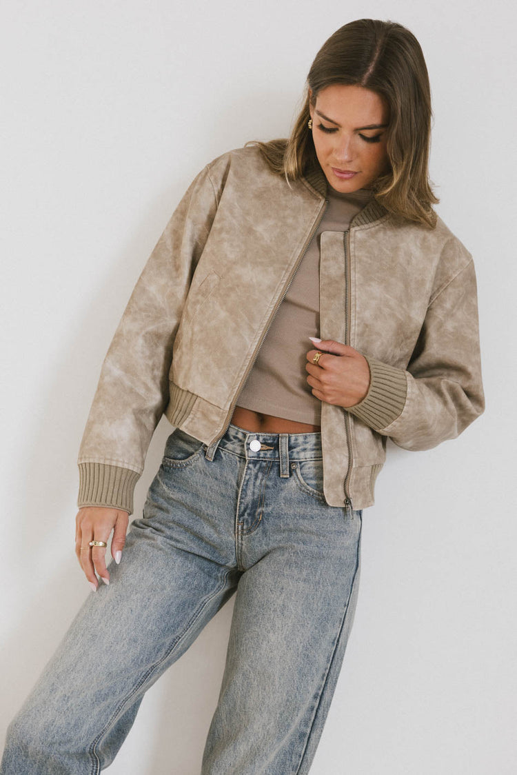 faux leather jacket
