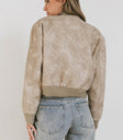 tan faux leather bomber