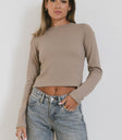 RIBBED TOP IN TAN