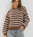 striped sweater with ribbed hem