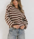 striped brown sweater