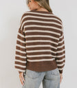 striped sweater in brown and taupe