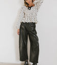 vegan leather barrel pants