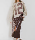 WINE LEATHER SKIRT