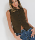 leopard vest with buttons