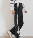 lace hem track pants