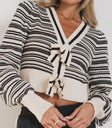 striped knit cardigan