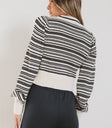 black and white knit cardigan