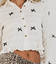 Bow blouse in cream