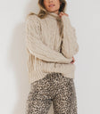 CABLE KNIT SWEATER IN TAUPE