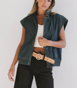 denim zip up vest