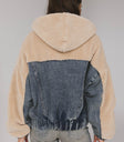sherpa denim jacket with hood