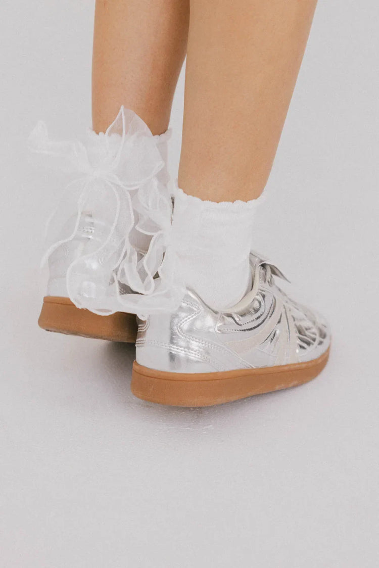 White bow socks