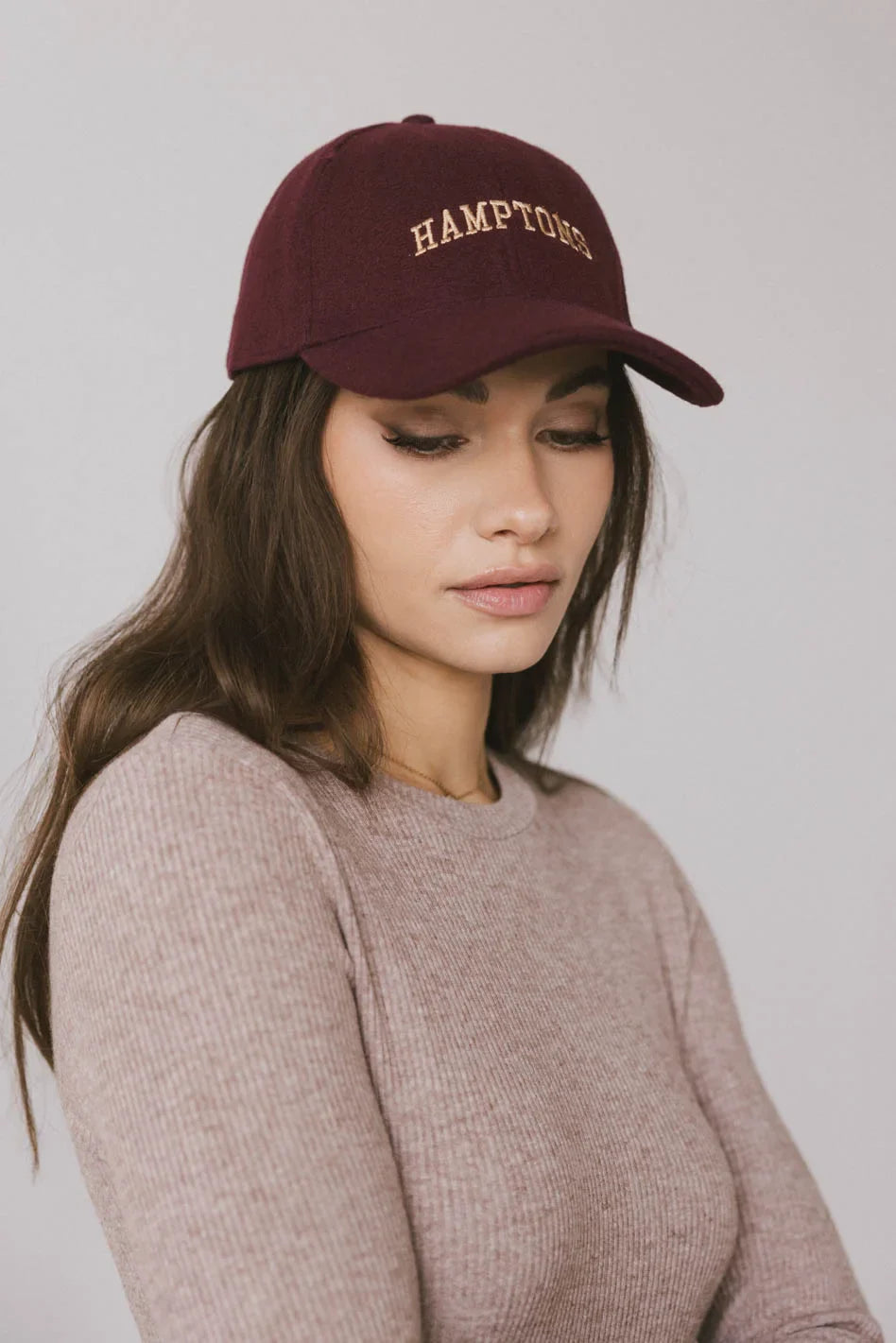 Burgundy hat