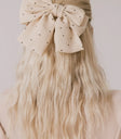 Polka dot bow in cream