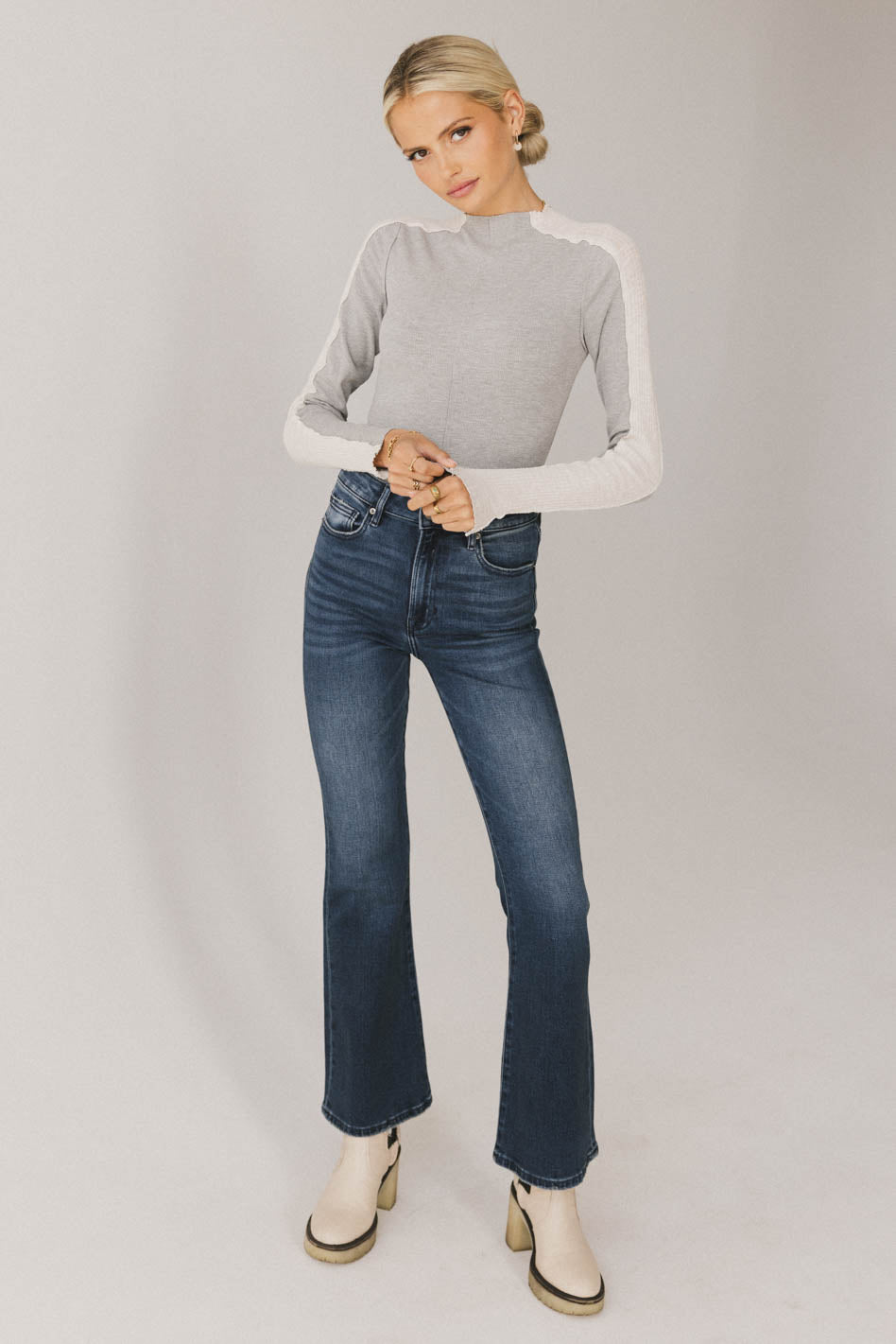 RIBBED TOP IN GREY