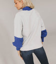 mock neck colorblock sweater