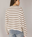 striped collared cardigan