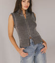 zipper front top