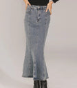 Medium wash denim skirt