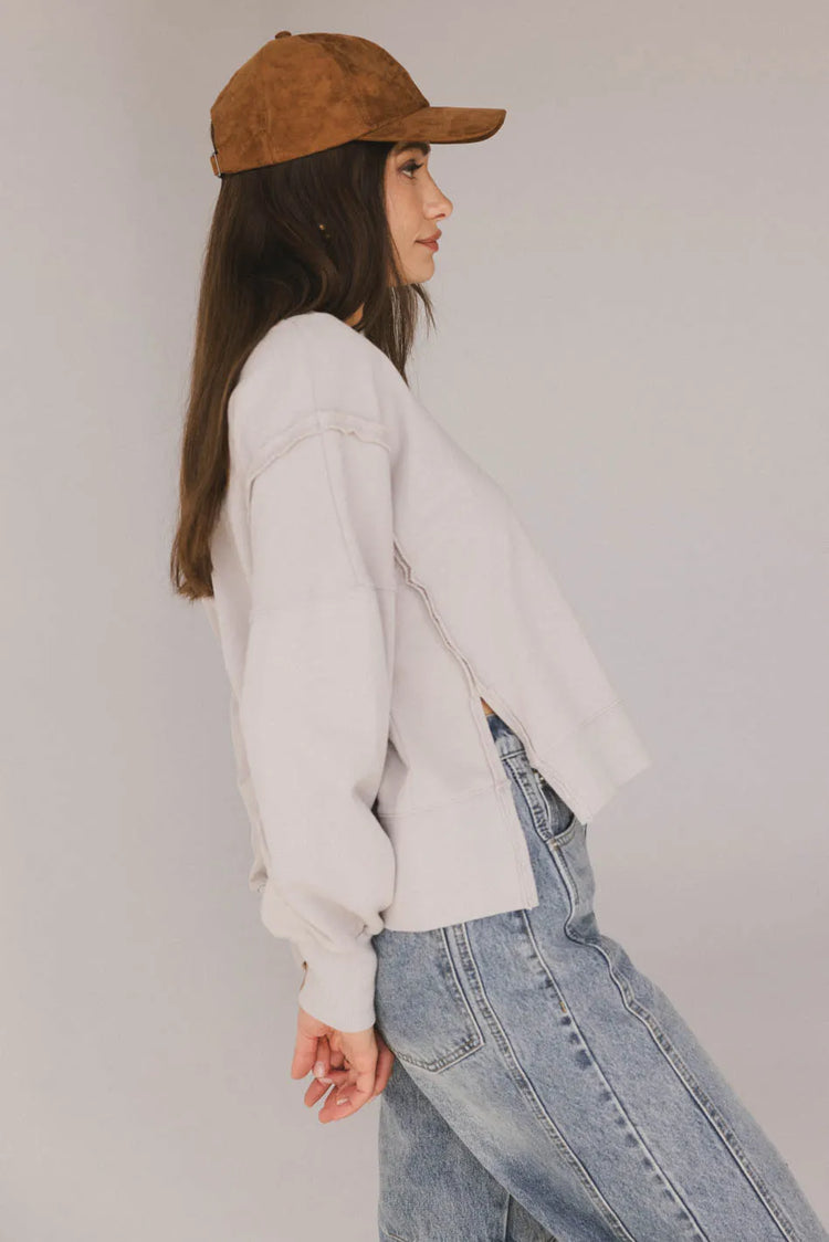 Side slit top in grey