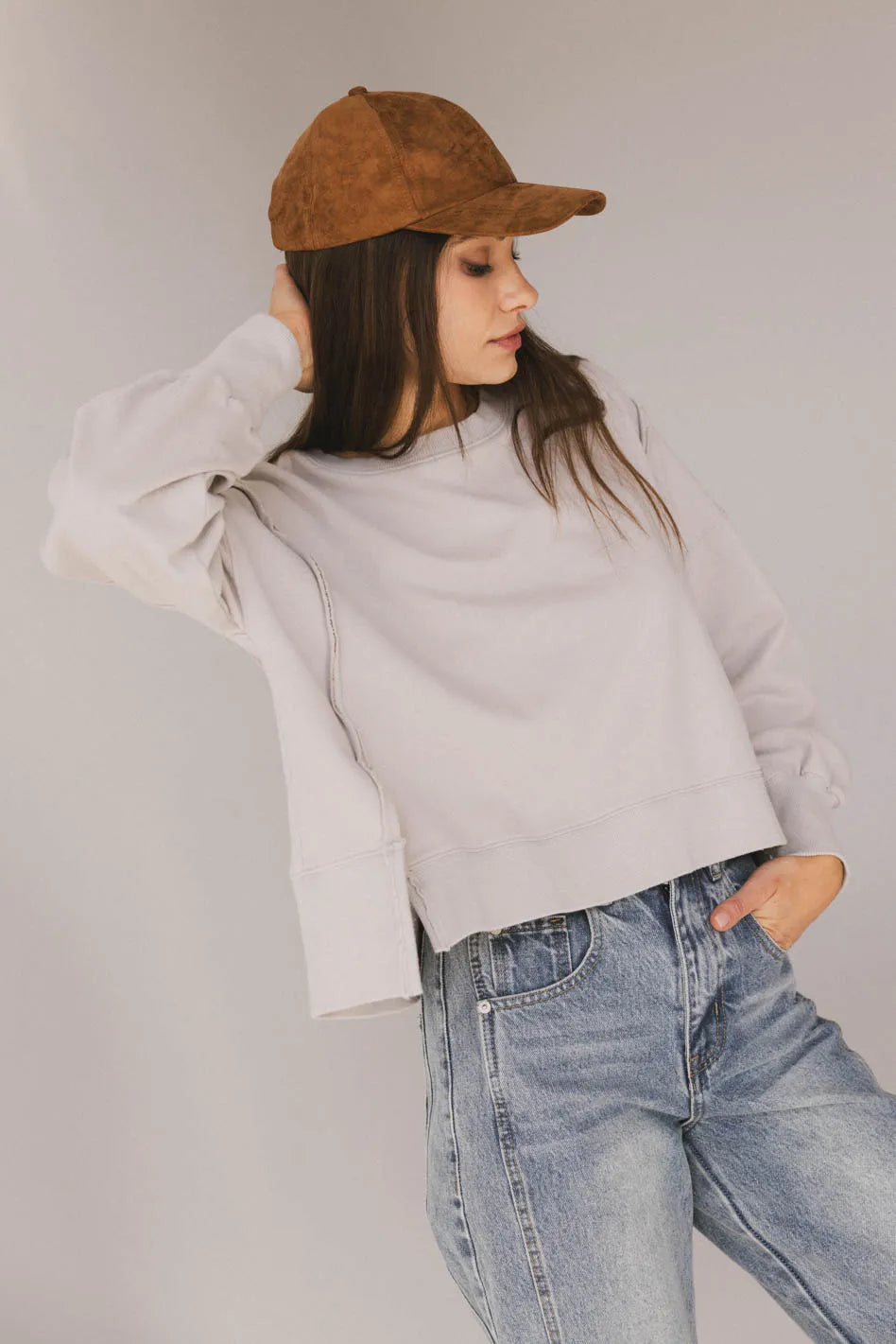 Knit top in grey