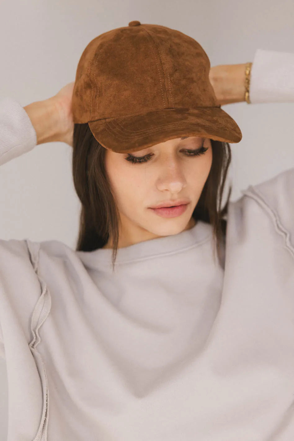 Suede baseball hat