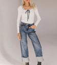 Long sleeves top in white