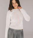 white sheer sweater