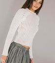 sheer striped sweater top