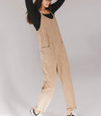 taupe jumpsuit with front pockets