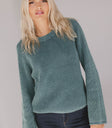 round neck sweater in teal