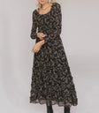 Long sleeves dress in multi color