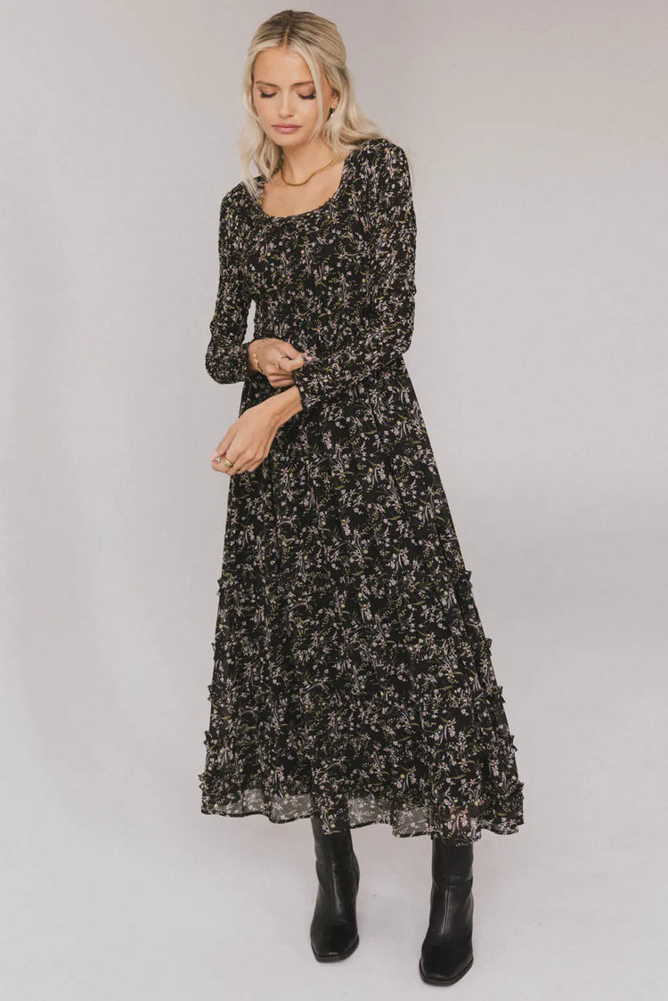 Long sleeves dress in multi color