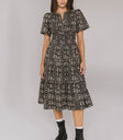 black printed midi dress