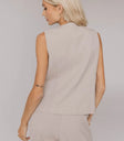 Plain color vest in taupe