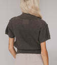 short sleeve knit cardigan