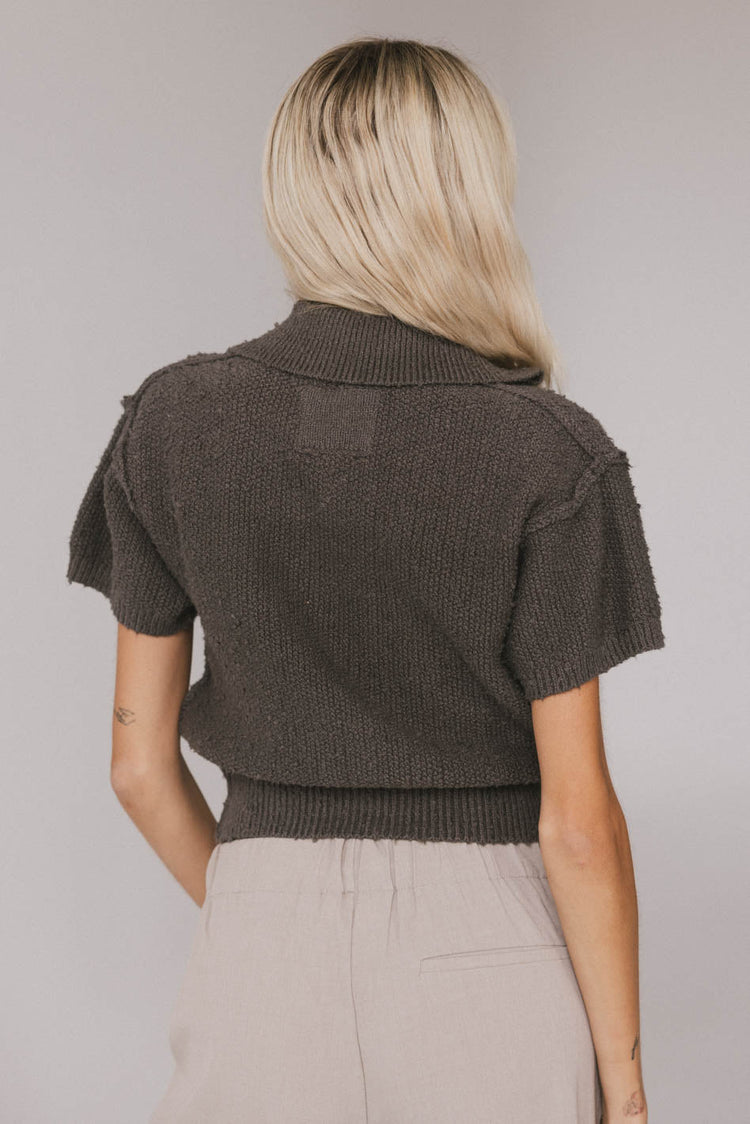 short sleeve knit cardigan