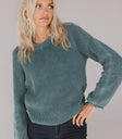 ribbed sweater in teal