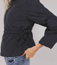 Adjustable waist tie jacket in navy