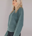 teal ribbed sweater