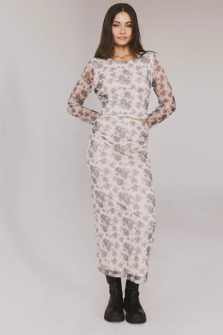Midi skirt in grey