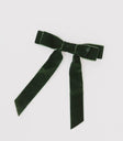 Double velvet bow in green