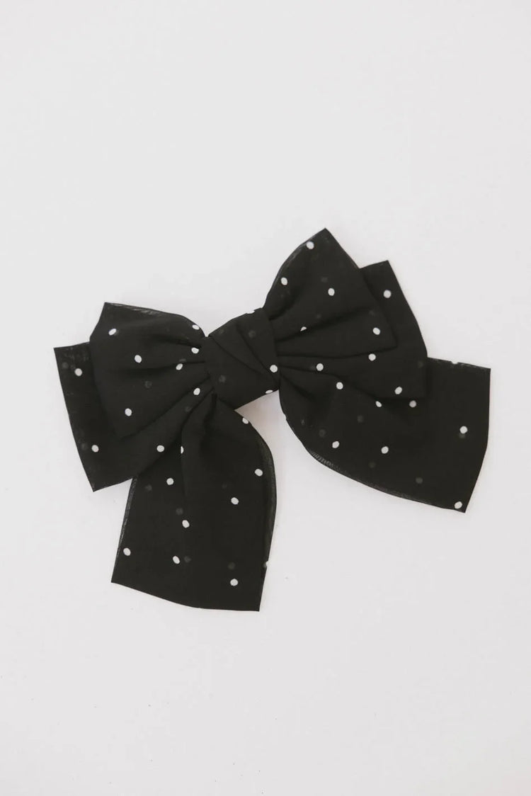 Polka dot bow in black