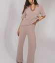 V NECK COLLARED STRIPED TOP