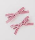 Velvet small bows in pink