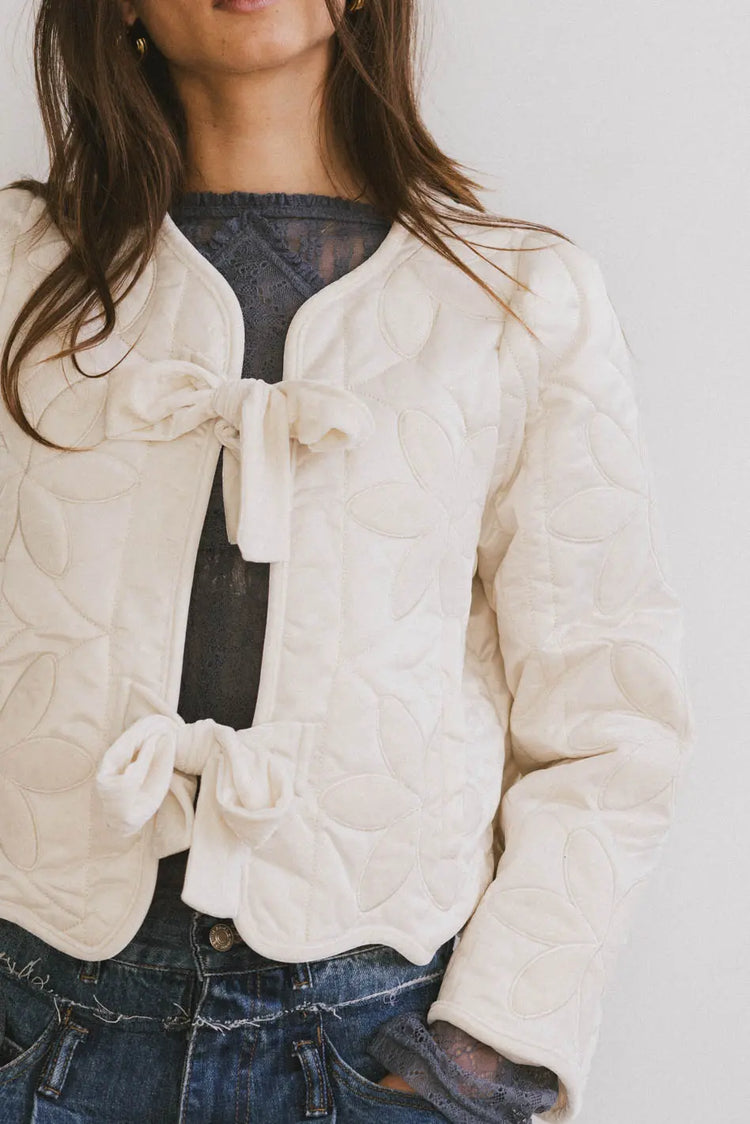 Bow jacket in cream