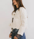 Long sleeves quilted jacket in cream